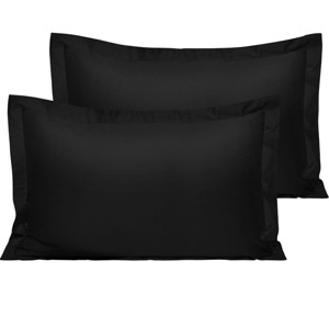 2 Pack 500 Thread Count Cotton Pillow Shams, Super Soft and Breathable Oxford Pillowcases - NTBAY - 1 of 4