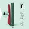 Leor & Lair Christmas Taper Candles - 4 Pack - 10" Red & Green Candlesticks for Christmas Decoration - 2 of 4