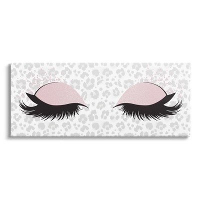 Stupell Industries Glam Makeup Leopard Pattern Gallery Wrapped Canvas Wall Art