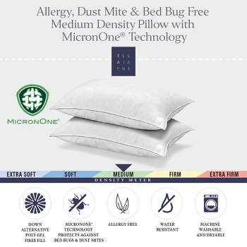 MicronOne Dust Mite, Bedbug, Allergen-Free Down Alternative Pillow