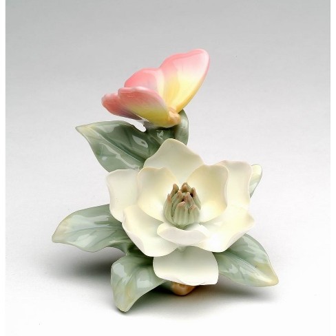 Kevins Gift Shoppe Ceramic Butterfly with Magnolia Flower Figurine - image 1 of 3