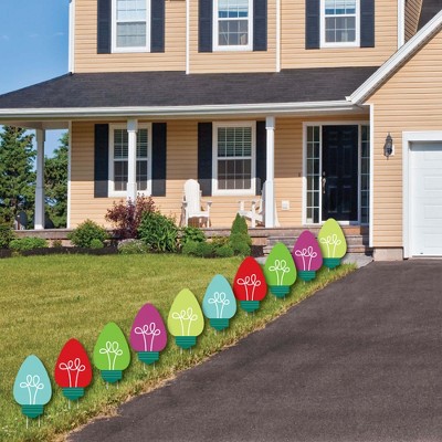 Multicolor Waterproof Plastic Christmas Light Bulb Lawn Decorations