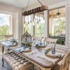 LNC Laius 8-Lights 37.5" Farmhouse Linear Kitchen Island Pendant  Lights, Distressed Brown  Wood e Bulb - 4 of 4