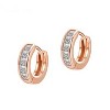 18k Gold Plated 17mm Women Hoop Earrings with Crystals - 2 of 4