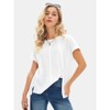 EXLURA Womens Summer Oversized Tops Short Sleeve Crewneck Waffle Shirts Casual Blouses - 3 of 4
