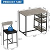 Dining Table Chair Set - Kitchen Table & Chair Sets - Compact Table w/ Upholstered Bar Stools & Space Saving Design for Apartment - 4 of 4