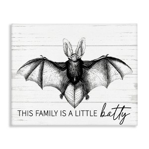 Stupell Industries This Family Is Batty Witty Saying Detailed Bat Canvas Art - 1 of 4