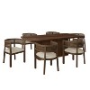 Christopher Knight Home Althara Contemporary 7 Piece Rattan Rubberwood Upholstered Dining Set with Oversized Table - 2 of 4
