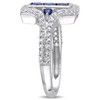 EVERLY JEWELRY | Sterling Silver 1-1/8 CT TGW Created Blue and Created White Sapphire Statement Ring - 2 of 4