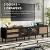 LOVSON Wicker media cabinet with 3 storage cabinets, 2 drawers and LED lighting entertainment centre, suitable for use in living rooms and bedrooms - 4 of 4