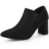 Perphy Women's Pointed Toe Chunky Heels Ankle Booties - 3 of 4