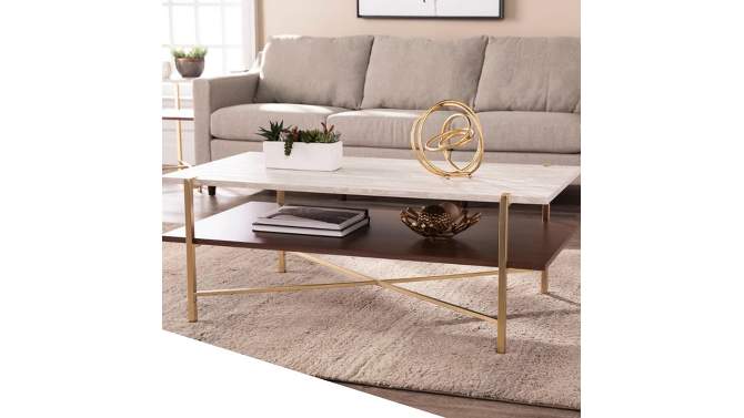 Amelia Rectangular Cocktail Table with Storage Brass - Aiden Lane, 2 of 8, play video