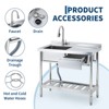 39" Commercial Stainless Steel Kitchen Sink Prep Counter, Freestanding Utility Sink with Faucet - 4 of 4