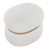 Sapphtopaz Modern Ottoman with Natural Wood Accent Boucle Upholstered Pouf with Foam Pad Multi-Purpose Shoe Bench for Living Room, Entryway - 2 of 4
