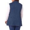 Agnes Orinda Women's Plus Size Lapel Suede Long Sleeveless Fashion Vest - 4 of 4