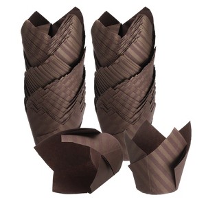 Unique Bargains Greaseproof Oven Safe Cupcake Liners Tulip Baking Cups 150 Pcs - 1 of 4