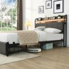 NicBex Queen Upholstered Bed Frame with LED Lights and Charging Station,Metal Platform Bed with 2 Drawers,No Box Spring Needed,Easy Assembly,Black - 3 of 4