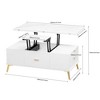 Modern Lift Top Coffee Multi Functional Table With Drawers, 47.24'' Rectangle Coffee MDF Table Top Gold Legs Base For Office Home Living Room - 3 of 4
