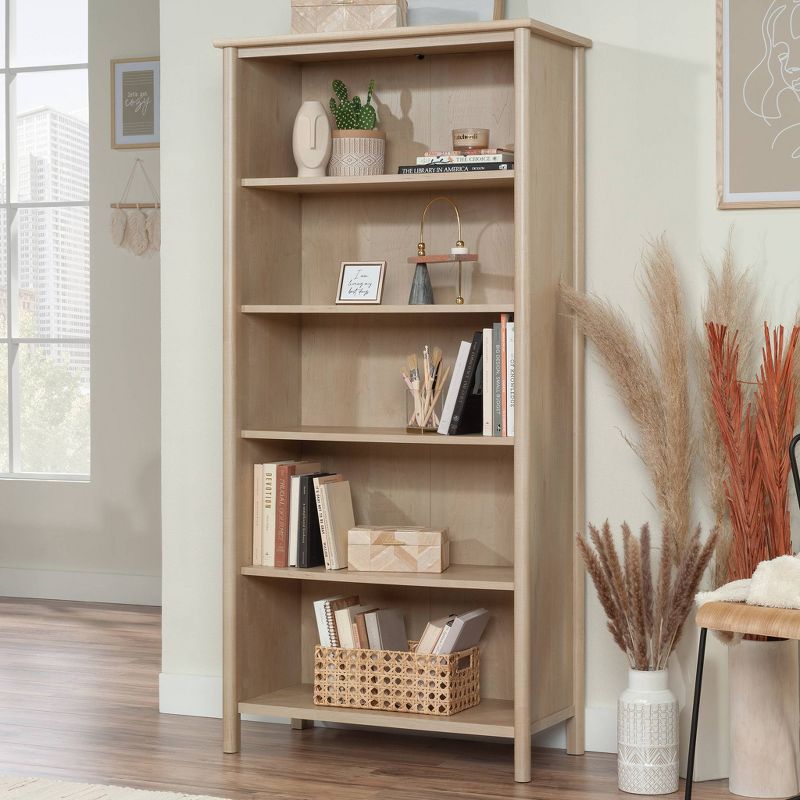 66.14&#34;Whitaker Point 5 Shelf Bookcase Natural Maple - Sauder: Modern Design, Adjustable Shelves, Scandinavian Style, 2 of 6
