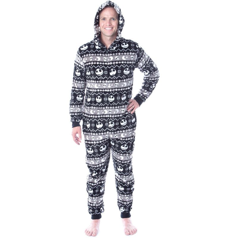 The Nightmare Before Christmas Unisex Adult Fair Isle Union Suit Pajama Unisex, 1 of 8