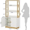 Tribesigns 70.9" Tall Bookshelf with Doors, Etagere Bookcase with 3 Shelves, Modern Open Display Rack for Living Room Bedroom Office - 3 of 4