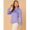 INSPIRE CHIC Women's Elegant V Neck Long Sleeve Office Work Satin Shirt - 2 of 4