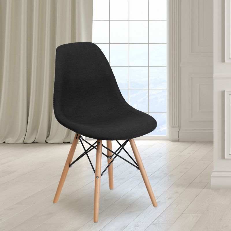 Flash Furniture Elon Series Fabric Chair with Wooden Legs, 3 of 9