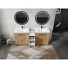 Vynxaria 72 in. Double Freestanding Glossy White Imitation Oak Plywood Bath Vanity with White Ceramic Top KD-PACKING Ready to Assemble - 4 of 4