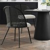 5-piece Dining Table Set for 4, 35" Round Table with 4 Bouclé Fabric Rattan Backrest Dining Chair for Dining Room, Apartment - Maison Boucle - 2 of 4