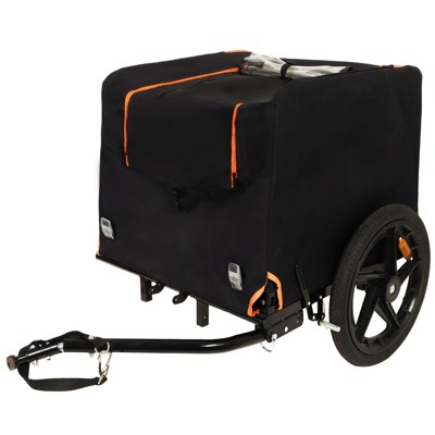 VisioGear 2-in-1 Pet Stroller, Convertible Dog & Cat Carrier with Detachable Bike Hitch, Orange & Black, 42.12"*27.55"*32.67"