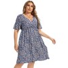 LXT-Plus Size  A Line Flowy Midi Dresses Plus Size Floral Party Dress - 2 of 4
