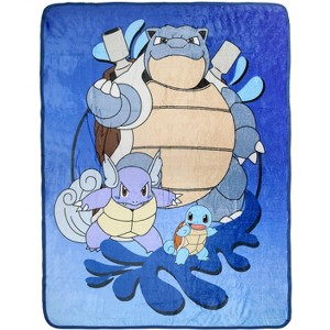 Pokemon Squirtle Evolutions Throw Blanket 46" x 60" Soft Fleece Throw Blanket - 1 of 4
