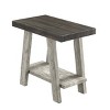 Syemin End Tables Athens Contemporary Two-Tone Wood Shelf Side Table End Table for Small Spaces Nightstand Accent Coffee Table, Gray, 23.5"*14"*22" - 2 of 4