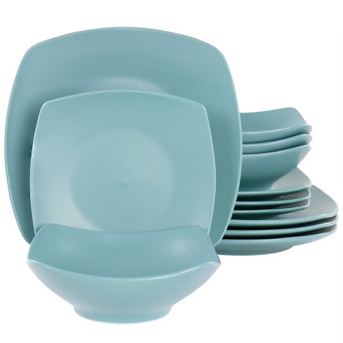 Square dinnerware clearance sets for 12