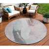 Blush And Gray Abstract Washable Indoor Outdoor Area Rug - 2 of 4