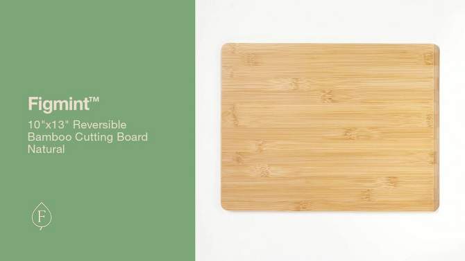 10&#34;x13&#34; Reversible Bamboo Cutting Board Natural - Figmint&#8482;, 2 of 8, play video