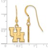 Black Bow Jewelry 14k Yellow Gold Plated Sterling Silver Houston Cougars NCAA Dangle Earrings - 2 of 3