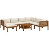 vidaXL Garden Lounge Set Cream, Natural Wood - 2 of 4