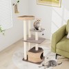 Tangkula 52" Cattail Cat Tower w/ Sisal Scratching Posts Perch Dangling Ball Cat Tree - 2 of 4