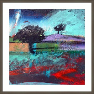 33" x 33" Crookbarrow Hill Trees by Paul Powis Wood Framed Wall Art Print - Amanti Art: Modern Lithograph, Hardwood Frame - 1 of 4