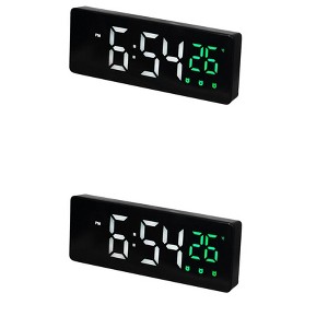 REGALWOVEN 2 Pcs Plastic Digital Corded Adjustable Accurate Dimmable Electric Alarm Clock 6.3 x 2.4 x 1 inch - 1 of 4