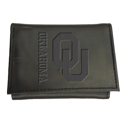 Evergreen NCAA Oklahoma Sooners Black Leather Trifold Wallet Officially Licensed with Gift Box