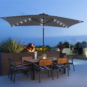 Sonkuki 10x6.5 ft LED Rectangular Patio Market Umbrella 3-Year-Non-Fading - 1 of 4
