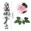Unique Bargains Flower Silk Artificial Flowers Hanging Plants Vine Garland for Home - 2 of 4