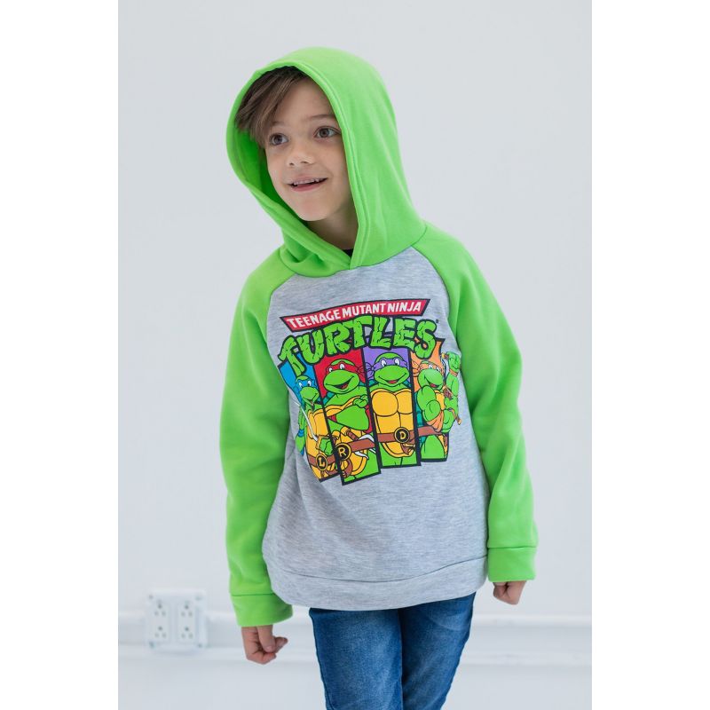 Teenage Mutant Ninja Turtles Donatello Leonardo Michelangelo Raphael Fleece Pullover Hoodie Toddler to Big Kid, 3 of 5