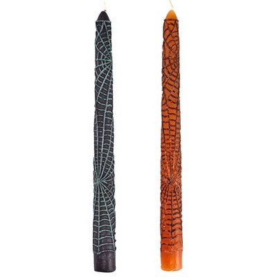 The Lakeside Collection Halloween Spider Web Taper Candles