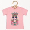 Pink and Teal Nutcracker Patchwork Print - Youth Short Sleeve Graphic T-Shirt and Toddler Short Sleeve Graphic T-Shirt - 3 of 4
