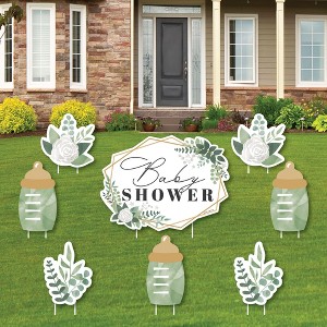 Big Dot of Happiness Boho Botanical Baby - Yard Sign and Outdoor Lawn Decorations - Greenery Baby Shower Yard Signs - Set of 8 - 1 of 4