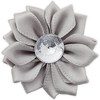 Juvale Craft Flowers - 60-Pack Flower Embellishments with Rhinestone, 1.5-Inch Grey Satin Ribbon Fabric Flowers for Craft, DIY Wedding Decorations, - 4 of 4