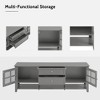 Grungis 2 Drawers TV Stand with 2 Storage Cabinets for TVs Up to 60 Inch,Console Table with Open Bottom Shelf for Bedroom,Living Room - 4 of 4
